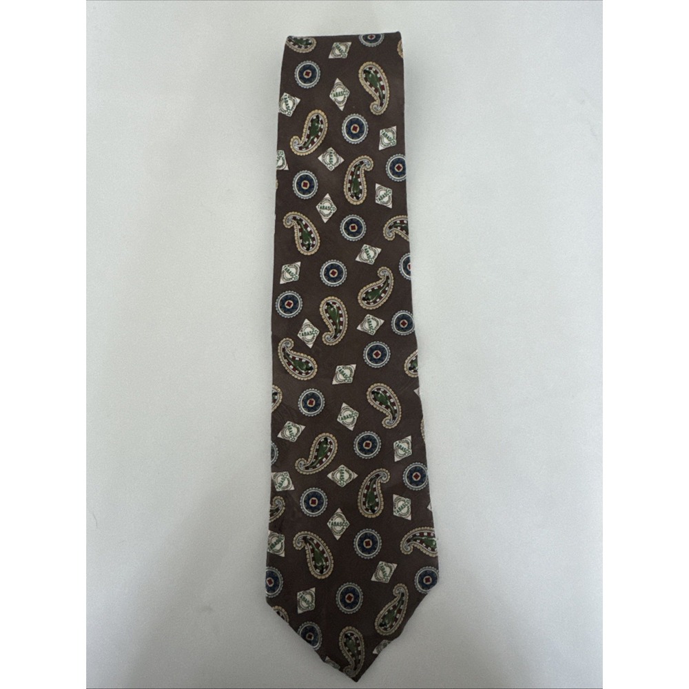 Tabasco Men's Silk Tie‎ with Logo and Peppers 100% Silk Made In USA Brown - Picture 1 of 6